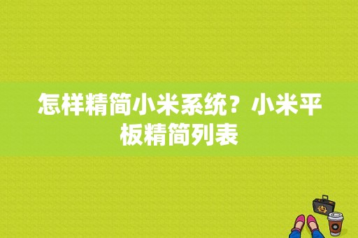 怎样精简小米系统？小米平板精简列表