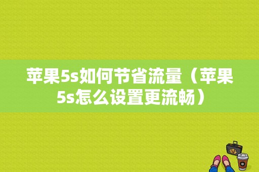 苹果5s如何节省流量（苹果5s怎么设置更流畅）