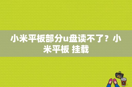 小米平板部分u盘读不了？小米平板 挂载