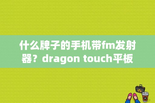 什么牌子的手机带fm发射器？dragon touch平板