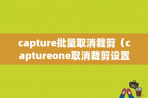 capture批量取消裁剪（captureone取消裁剪设置）-图1