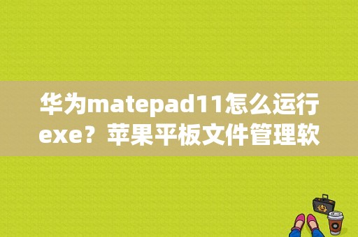 华为matepad11怎么运行exe？苹果平板文件管理软件
