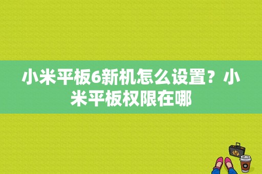 小米平板6新机怎么设置？小米平板权限在哪-图1