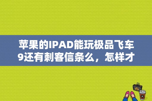 苹果的IPAD能玩极品飞车9还有刺客信条么，怎样才能玩啊？平板玩极品飞车