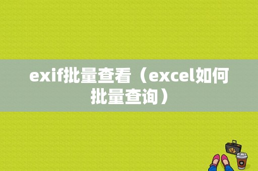 exif批量查看（excel如何批量查询）