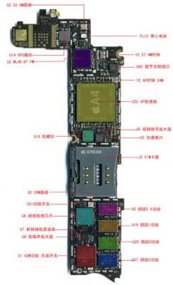 苹果4主板元件分布图（苹果四主板图片）