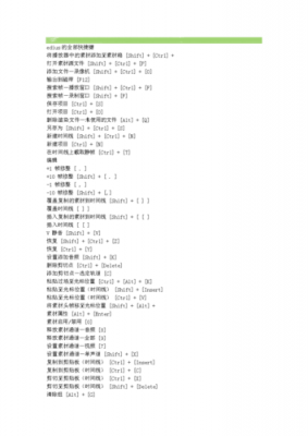 edius快捷键为（edius快捷键设置）