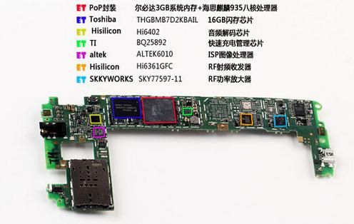 荣耀7主板开机点（荣耀7主板图解）